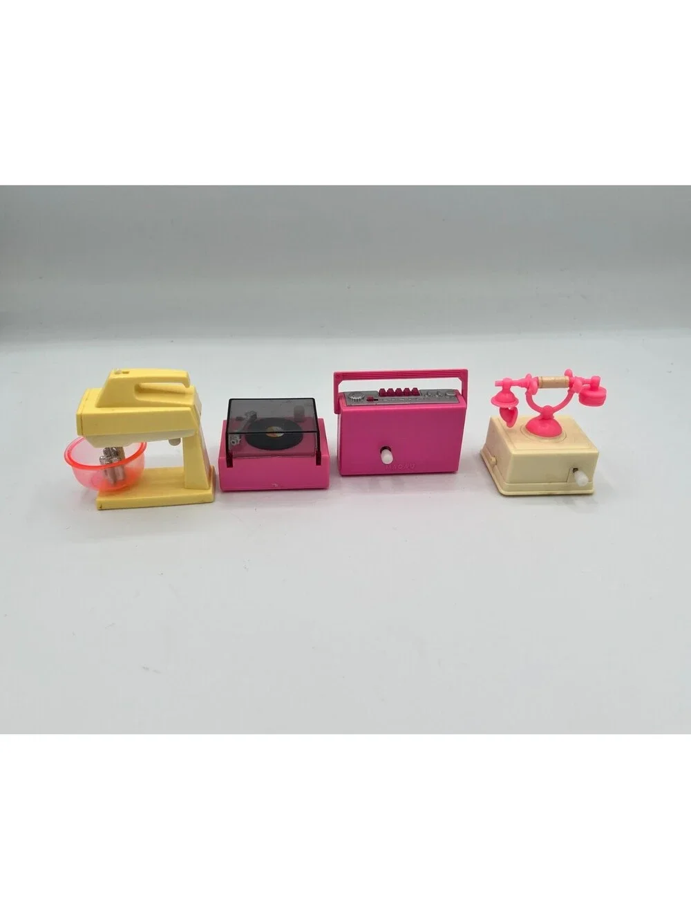 Vintage 80's Barbie Action Accents Mixer, Record Player, BoomBox, Phone All Work
